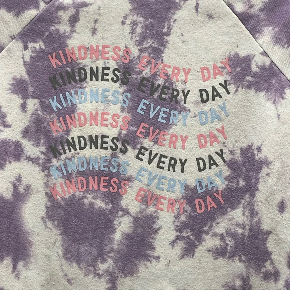 Carters Girls Size 10 10A Sweatshirt Purple & White Tie Dye Kindness Everyday